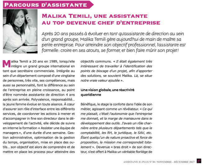 Parcours Malika TEMILI